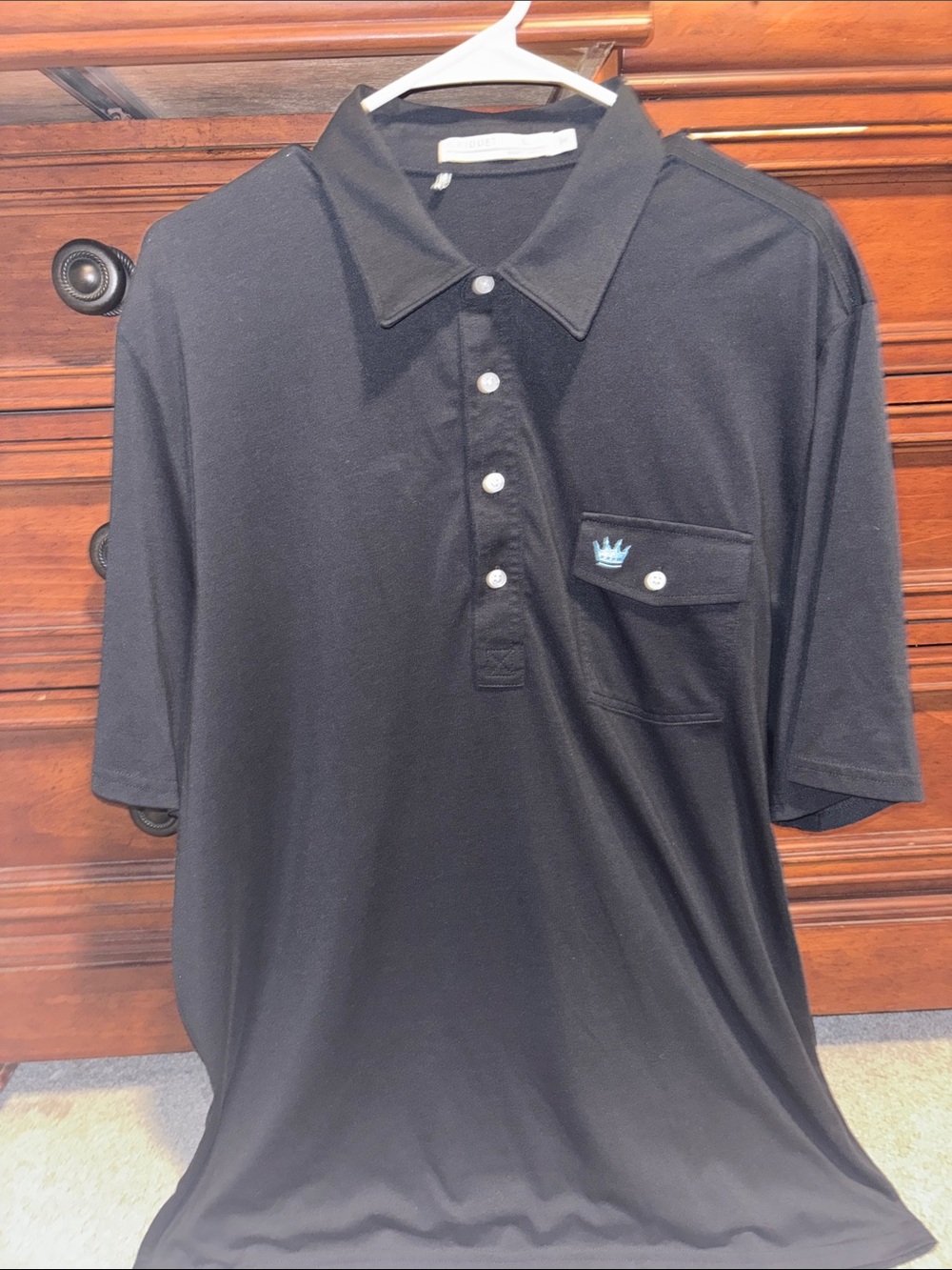 Criquet Black Polo with Black Crown Accent